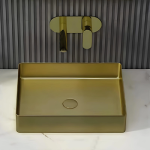 Schnelle Sch B5504 Rustik Tezgah Üstü Dikdörtgen Çelik Lavabo