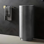 Schnelle Sch BL8822 Grey Monoblok Oval Çelik Lavabo