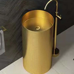Schnelle Sch G8823 Gold Monoblok Oval Çelik Lavabo
