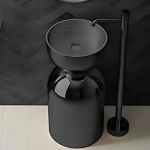 Schnelle Sch BK8825 Black Monoblok Oval Çelik Lavabo