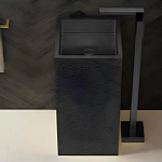 Schnelle Sch BK8826 Black Monoblok Kare Çelik Lavabo