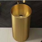 Schnelle Sch G8808 Gold Monoblok Oval Çelik Lavabo
