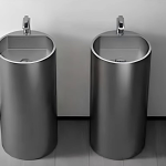 Schnelle Sch BL8801 Grey Monoblok Oval Çelik Lavabo