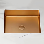 Schnelle Sch RG204 Rose Gold Tezgah Altı Kare Çelik Lavabo