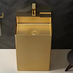 Schnelle Sch G8803 Gold Monoblok Dikdörtgen Çelik Lavabo