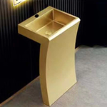 Schnelle Sch B8805 Gold Monoblok Dikdörtgen Çelik Lavabo