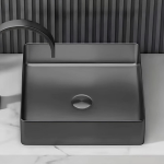 Schnelle Sch BK5503 Black Tezgah Üstü Kare Çelik Lavabo