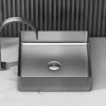 Schnelle Sch BL5503 Grey Tezgah Üstü Kare Çelik Lavabo