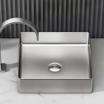 Schnelle Sch S5503 Chrome Tezgah Üstü Kare Çelik Lavabo