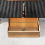 Schnelle Sch RG5514 Rose Gold Tezgah Üstü Dikdörtgen Çelik Lavabo