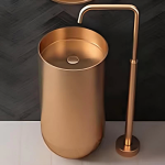 Schnelle Sch RG8813 Rose Gold Oval Monoblok Çelik Lavabo
