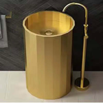 Schnelle Sch G8818 Gold Hegzagon Monoblok Çelik Lavabo