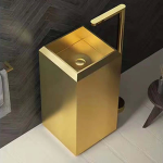 Schnelle Sch G5530 Gold Kare Monoblok Çelik Lavabo