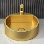 Schnelle Sch G5506 Gold Tezgah Üstü Oval Çelik Lavabo