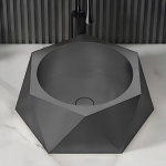 Schnelle Sch BK5508 Siyah Tezgah Üstü Hegzagon Çelik Lavabo