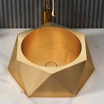 Schnelle Sch RG5508 Rose Gold Tezgah Üstü Hegzagon Çelik Lavabo