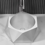 Schnelle Sch S5508 Chrome Tezgah Üstü Hegzagon Çelik Lavabo