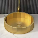 Schnelle Sch G5509 Gold Tezgah Üstü Hegzagon Çelik Lavabo