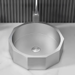 Schnelle Sch S5510 Chrome Tezgah Üstü Hegzagon Çelik Lavabo