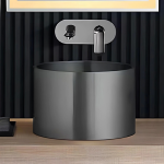 Schnelle Sch BL5511 GreyTezgah Üstü Oval Çelik Lavabo